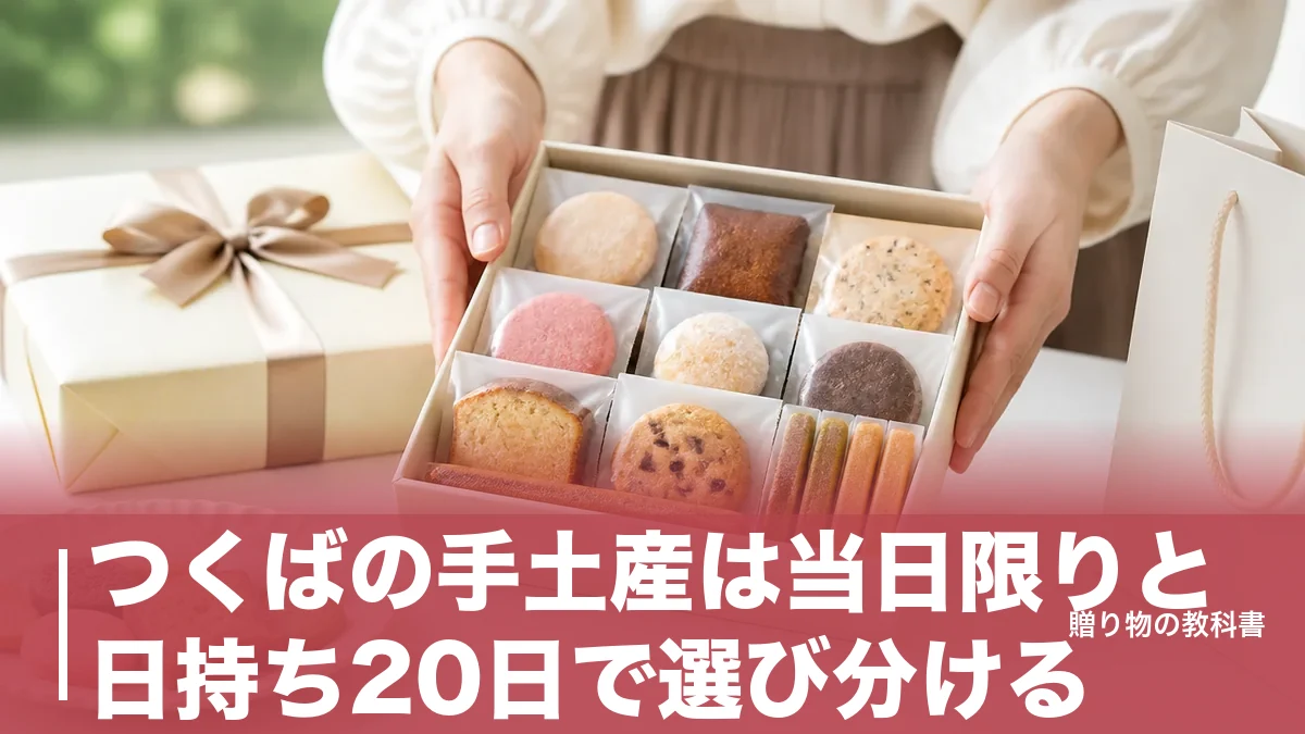 つくばの手土産は当日限りと日持ち20日で選び分ける｜定番5店を価格と賞味期限で比較のアイキャッチ画像