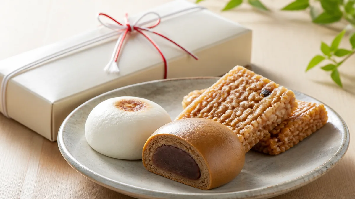 和の手土産なら、蒸したての饅頭かおこしかの解説画像