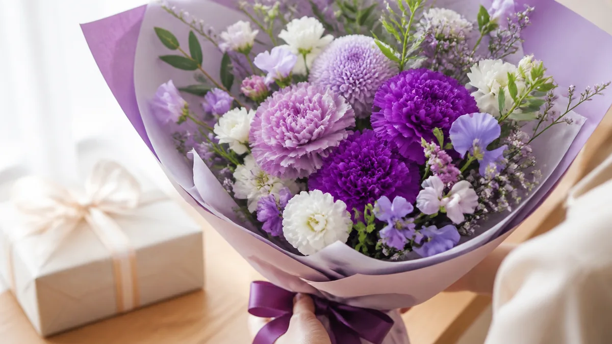 紫系で選べる花は4種類に絞れるの解説画像