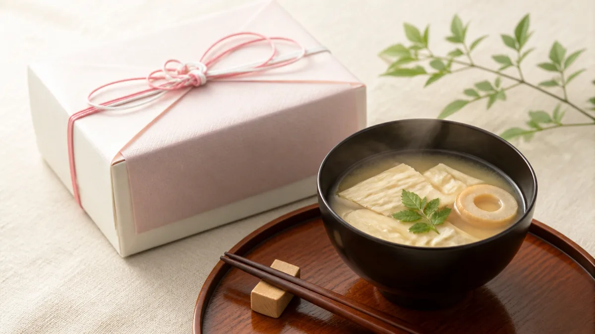 見た目で贈り物らしさを出すなら、湯葉と麩の2ブランドの解説画像